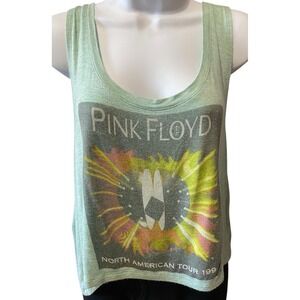 Pink Floyd North American Tour 1994 Crop Tank Top L Project Karma Green Heather